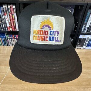 Vintage Radio City Music Hall Hat New York City Snapback Yupoong Black